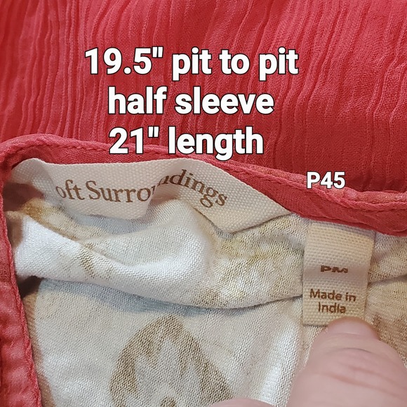 Soft Surroundings Bohemian Peasant Blouse Embellished Hippie PM Semi Sheer Vaca - Picture 6 of 6